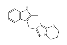 5H-6,7-Dihydro-2-(2-methylindol-3-ylmethyl)-s-triazolo<3,2-b><1,3>thiazine Structure