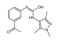 1-(3-Acetylphenyl)-3-(1,3,5-trimethyl-1H-pyrazol-4-yl)ure结构式