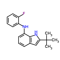 N-(2-Fluorophenyl)-2-(2-methyl-2-propanyl)-1H-indol-7-amine Structure