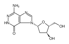 4H-Imidazo[4,5-d]pyridazin-4-one, 7-amino-3-(2-deoxy-β-D-erythro-pentofuranosyl)-3,5-dihydro Structure