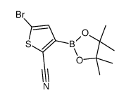 5-bromo-3-(4,4,5,5-tetramethyl-1,3,2-dioxaborolan-2-yl)thiophene-2-carbonitrile Structure