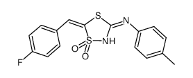 [1,1-dioxo-5-(4-(fluoro)benzylidene)-1λ6-[1,4,2]dithiazolidin-3-ylidene]-p-tolyl-amine Structure