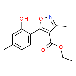 4-Isoxazolecarboxylicacid,5-(2-hydroxy-4-methylphenyl)-3-methyl-,ethylester(9CI)结构式