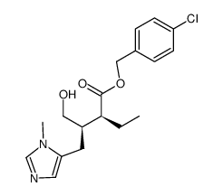 4-chlorobenzyl (2S,3R)-2-ethyl-4-hydroxy-3-((1-methyl-1H-imidazol-5-yl)methyl)butanoate Structure