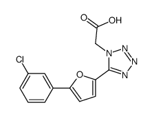 2-[5-[5-(3-chlorophenyl)furan-2-yl]tetrazol-1-yl]acetic acid Structure