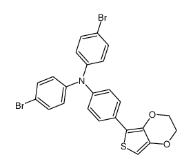 bis(4-bromophenyl)-[4-(2,3-dihydro-thieno[3,4-b][1,4]dioxin-5-yl)phenyl]amine Structure