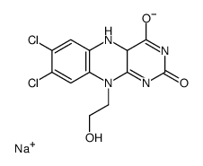 sodium,7,8-dichloro-10-(2-hydroxyethyl)-4a,5-dihydrobenzo[g]pteridin-3-ide-2,4-dione Structure