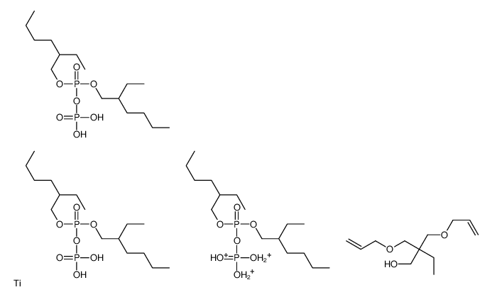 bis(2-ethylhexyl) phosphono phosphate,2,2-bis(prop-2-enoxymethyl)butan-1-ol,hydron,titanium Structure