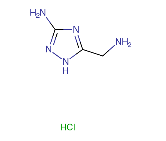 5-(aminomethyl)-1H-1,2,4-triazol-3-amine;hydrochloride结构式