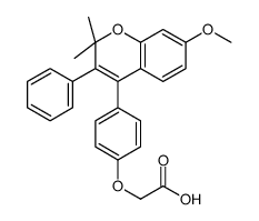 2-[4-(7-methoxy-2,2-dimethyl-3-phenylchromen-4-yl)phenoxy]acetic acid Structure