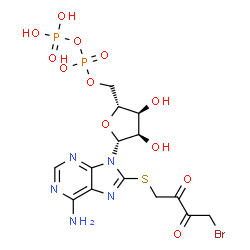 8-((4-bromo-2,3-dioxobutyryl)thio)adenosine 5'diphosphate Structure