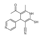5-acetyl-6-methyl-4-pyridin-4-yl-2-sulfanyl-1,4-dihydropyridine-3-carbonitrile Structure