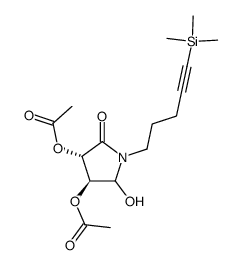 (3S,4S)-2-hydroxy-5-oxo-1-(5-(trimethylsilyl)pent-4-yn-1-yl)pyrrolidine-3,4-diyl diacetate结构式