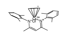 [Cr(cyclopentadienyl)((xylyl)NC(Me)CHC(Me)N(xylyl))Cl]结构式