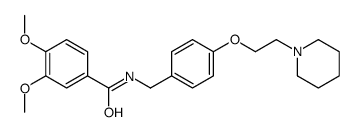 3,4-dimethoxy-N-[[4-(2-piperidin-1-ylethoxy)phenyl]methyl]benzamide Structure