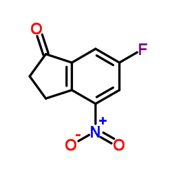 6-Fluoro-4-nitro-1-indanone结构式