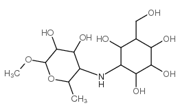 4-[(4,5-dihydroxy-6-methoxy-2-methyl-oxan-3-yl)amino]-6-(hydroxymethyl )cyclohexane-1,2,3,5-tetrol结构式