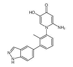 2-amino-5-hydroxy-1-[3-(1H-indazol-5-yl)-2-methylphenyl]pyridin-4(1H)-one结构式
