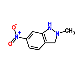 2-Methyl-6-nitro-2,3-dihydro-1H-indazole结构式