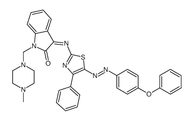(3E)-1-[(4-methylpiperazin-1-yl)methyl]-3-[[5-[(4-phenoxyphenyl)diazenyl]-4-phenyl-1,3-thiazol-2-yl]imino]indol-2-one结构式