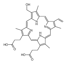 3,3'-[7-(Hydroxymethyl)-3,8,13,17-tetramethyl-12-vinyl-2,18-porph yrindiyl]dipropanoic acid Structure