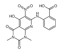 2-[(1,3-dimethyl-6-nitro-2,4,5-trioxo-8H-pyrido[2,3-d]pyrimidin-7-yl)amino]benzoic acid Structure