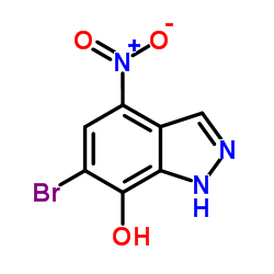 6-Bromo-4-nitro-1H-indazol-7-ol结构式