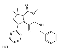 methyl 3-[2-(benzylamino)acetyl]-5,5-dimethyl-2-phenyl-1,3-thiazolidine-4-carboxylate,hydrochloride结构式