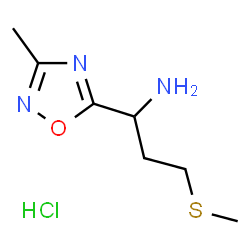 1-(3-Methyl-1,2,4-oxadiazol-5-yl)-3-(methylthio)propan-1-amine hydrochloride structure
