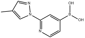 2-(4-Methyl-1H-pyrazol-1-yl)pyridine-4-boronic acid结构式