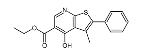 ethyl 4-hydroxy-3-methyl-2-phenylthieno[2,3-b]pyridine-5-carboxylate结构式