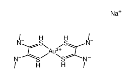 sodium gold(III) bis(dimethyldithiooxamide-2H) Structure
