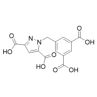 1-(3,5-Dicarboxybenzyl)-1H-pyrazole-3,5-dicarboxylic acid structure