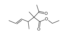 4-Hexenoic acid, 2-acetyl-2,3-dimethyl-, ethyl ester, (E)- (stereoisom er 2)结构式