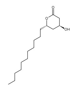 (4S,6S)-4-hydroxy-6-undecyl-tetrahydro-2H-pyran-2-one Structure