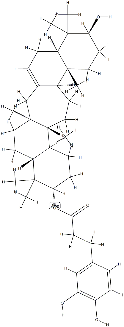 3-(3,4-Dihydroxyphenyl)propanoic acid 21α-hydroxy-β-serrata-14-ene-3β-yl ester结构式