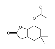 (5,5-dimethyl-2-oxo-3,3a,4,6,7,7a-hexahydro-1-benzofuran-7-yl) acetate结构式