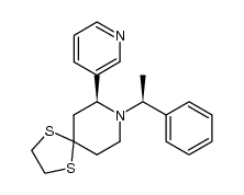 (S)-8-((S)-1-phenylethyl)-7-(pyridin-3-yl)-1,4-dithia-8-azaspiro[4.5]decane Structure