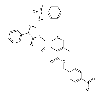 p-Nitrobenzyl-3-methyl-7-phenyl-glycylamido-Δ3-cephem-4-carboxylat p-Toluolsulfonat Structure