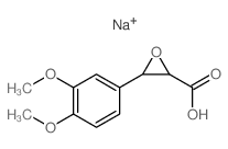 2-Oxiranecarboxylicacid, 3-(3,4-dimethoxyphenyl)-, sodium salt (1:1) Structure