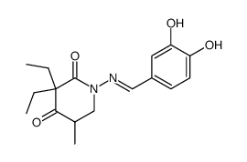 3,3-Diethyl-1-[(3,4-dihydroxybenzylidene)amino]-5-methyl-2,4-piperidinedione Structure