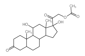 5.alpha.-Pregnane-3, 20-dione, 11.beta.,17,21-trihydroxy-, 21-acetate structure