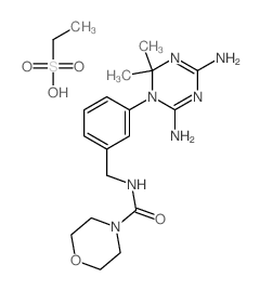 N-[[3-(4,6-diamino-2,2-dimethyl-1,3,5-triazin-1-yl)phenyl]methyl]morpholine-4-carboxamide; ethanesulfonic acid structure