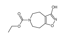 3-oxo-2,3,4,5,7,8-hexahydro-isoxazolo[4,5-d]azepine-6-carboxylic acid ethyl ester Structure