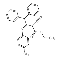 ethyl 2-cyano-3-(4-methylphenyl)imino-4,4-diphenyl-butanoate structure
