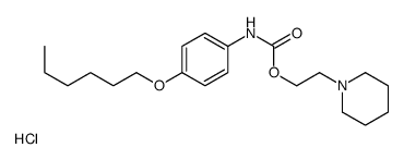 2-piperidin-1-ium-1-ylethyl N-(4-hexoxyphenyl)carbamate,chloride Structure