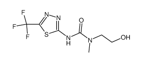 N-(β-hydroxyethyl)-N-methyl-N'-(2-trifluoromethyl-1,3,4-thiadiazol-5-yl)urea结构式
