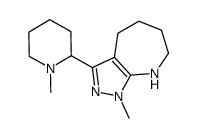 Pyrazolo[3,4-b]azepine, 1,4,5,6,7,8-hexahydro-1-methyl-3-(1-methyl-2-piperidinyl)- (9CI) Structure