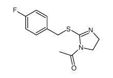 1-[2-[(4-fluorophenyl)methylsulfanyl]-4,5-dihydroimidazol-1-yl]ethanone结构式