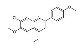 7-chloro-4-ethyl-6-methoxy-2-(4-methoxyphenyl)quinoline结构式